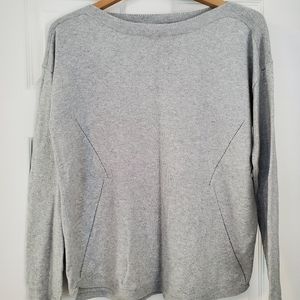 Talbots silver grey metallic thread sweater